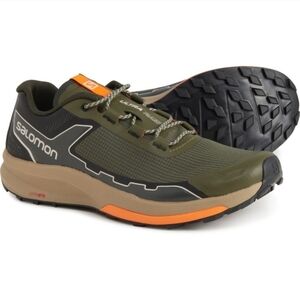 Salomon Ultra Raid Olive Orange Ortholite Trail Running Shoes Sneakers 11.5